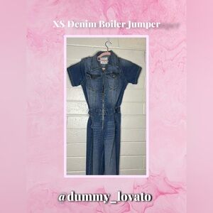 Denim Short Sleeve Jumpsuit